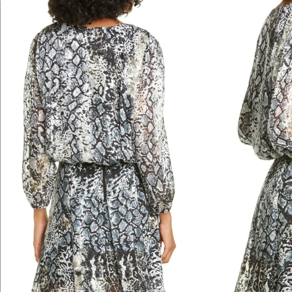 Luba Snakeskin Print Blouson Choker Top - Picture 2 of 6